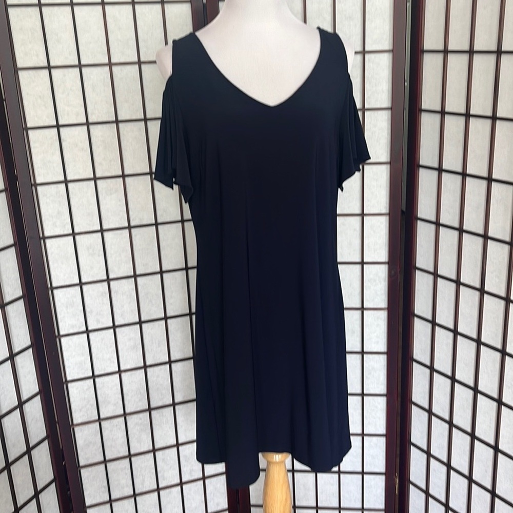 MSK Cold-Shoulder Dress Navy, Size XL